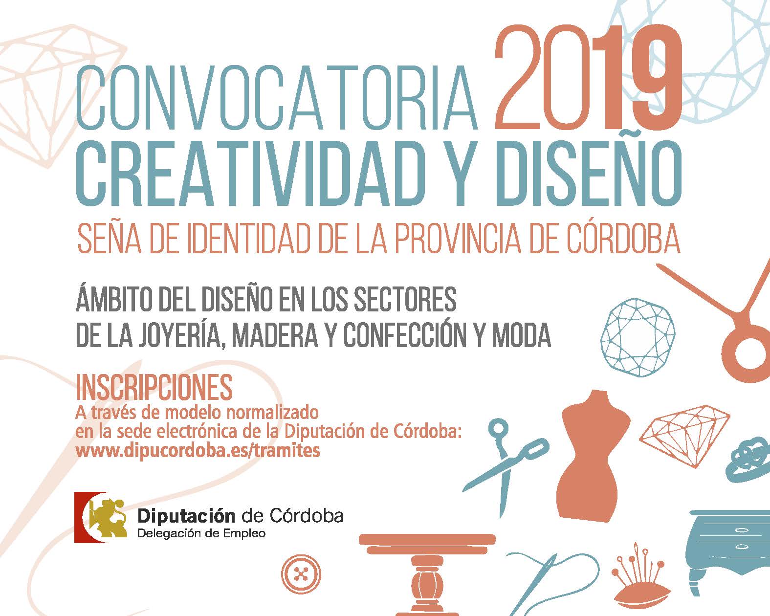 CONVOCATORIA CREATIVIDAD Y DISEÑO, SEÑA DE IDENTIDAD DE LA PROVINCIA DE CÓRDOBA, DEL DEPARTAMENTO DE EMPLEO DE LA DIPUTACIÓN DE CÓRDOBA