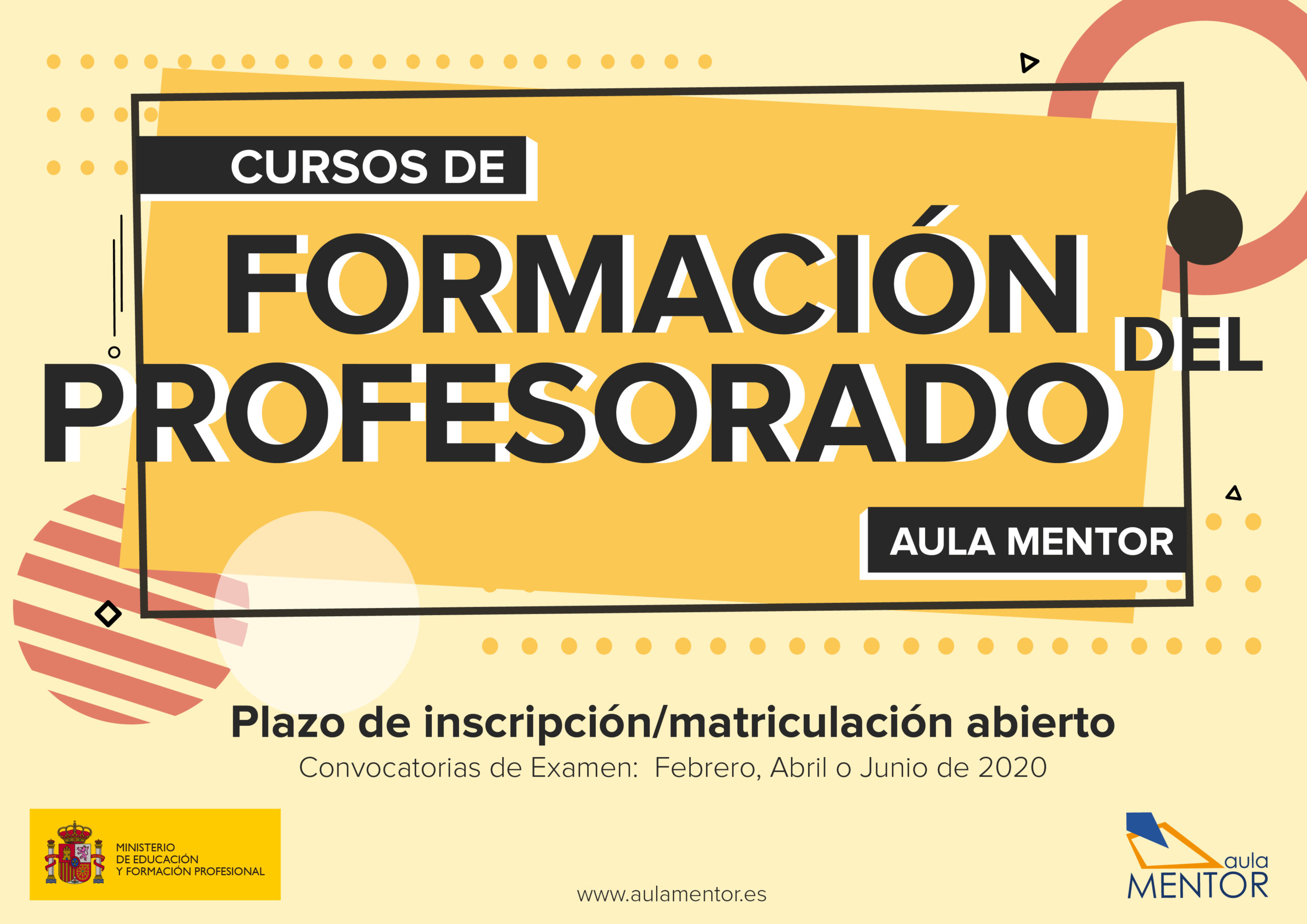 Convocatoria de formación del profesorado Aula Mentor